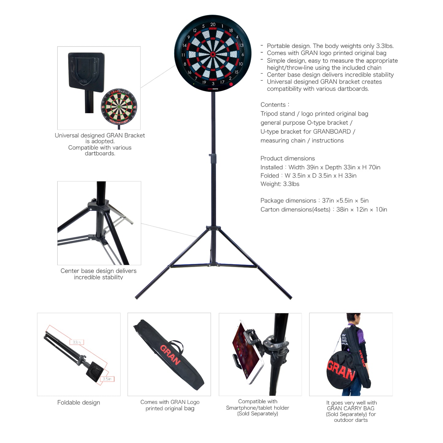 GRAN TRIPOD DART STAND